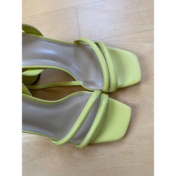 SAM Edelman Bnwot "Kia" Ankle Strap Block Heel Lime Green Women New - Picture 9 of 10